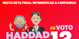 Nesta reta final, intensificar a campanha: “Haddad é Lula com constituinte”