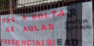 A luta contra a volta às aulas presenciais durante a pandemia no RS