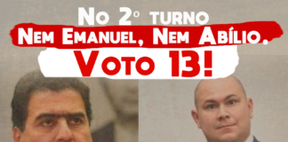 Nem Emanuel, nem Abílio. No 2 turno voto 13! Carta à juventude de Cuiabá